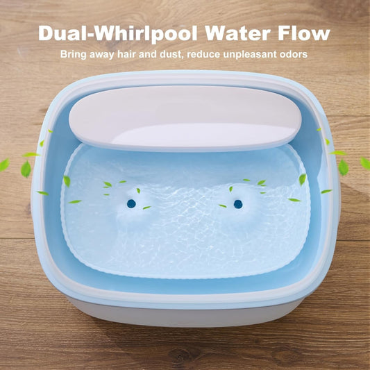 Dog Water Fountain for Large Dogs, 2.1Gal/8L Dog Water Bowl Dispenser, No Spill Automatic Pet Water Fountain for Dogs Cats Multiple Pets with Ultra Quiet Pump, 3 Filter Replacement, Blue