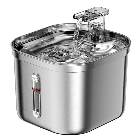 Automatic Cat Water Fountain Stainless Steel Cat Fountain with Filter Visual Water Level Pet Puppy Cats Drinking Water Dispenser