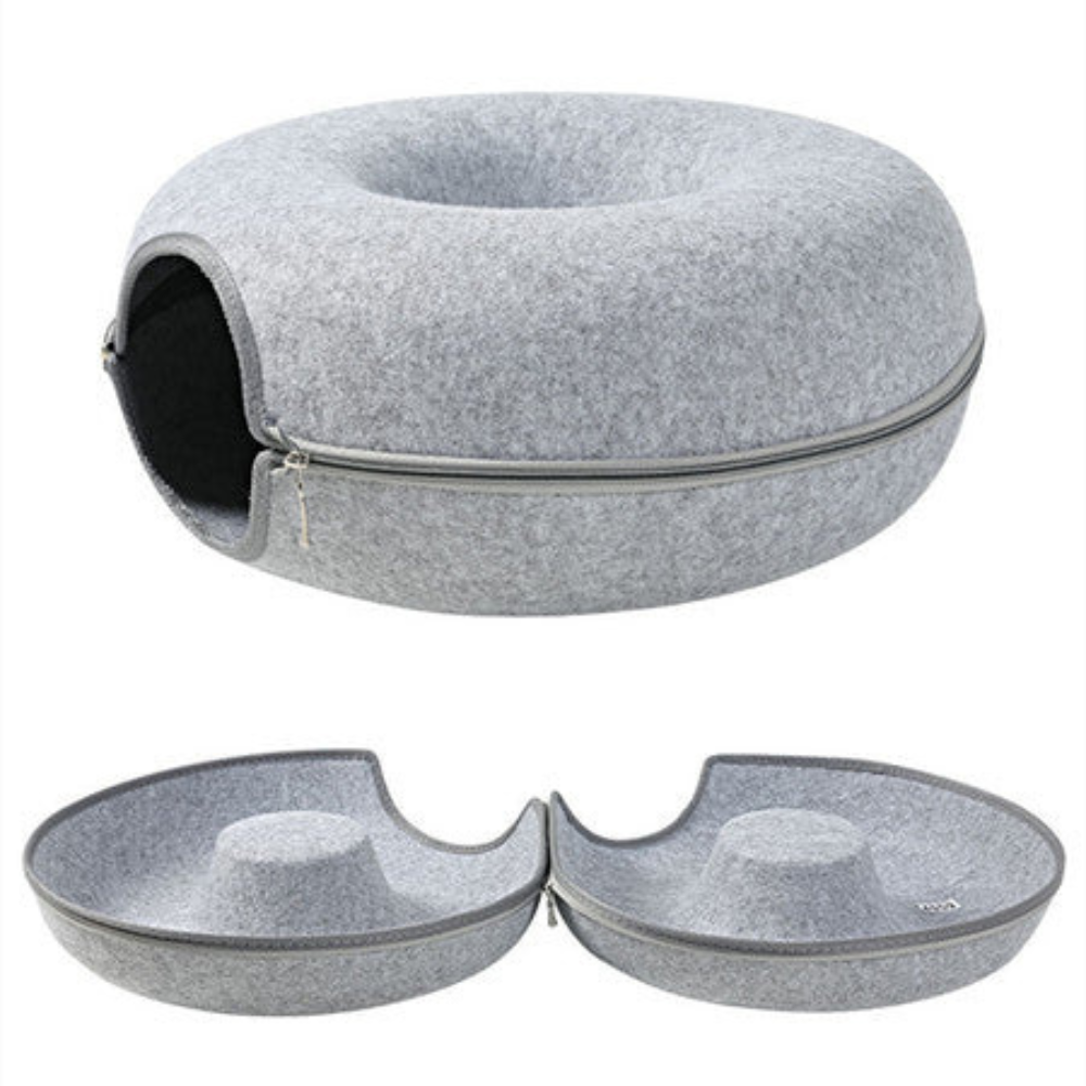 Felt Donut Bed for Cats with Breather Hole