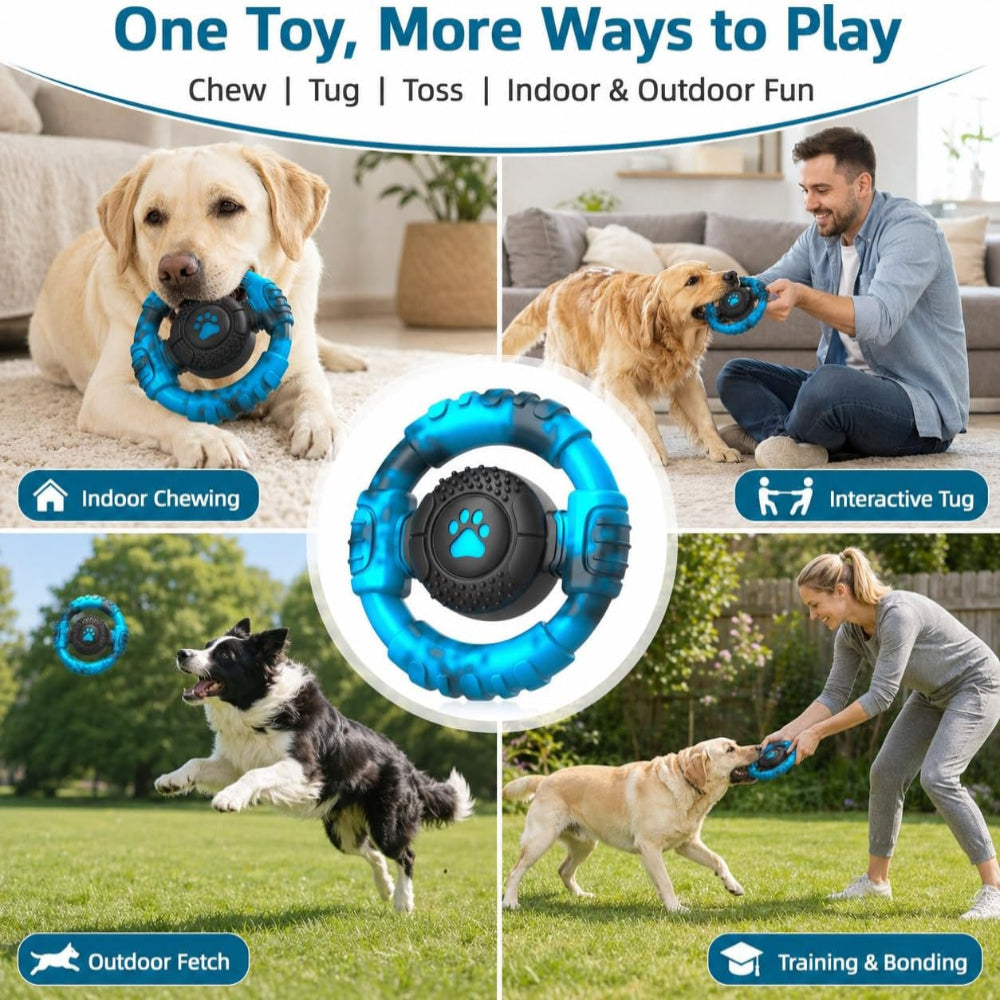 Tough Dog Toys for Aggressive Chewers, Indestructible Dog Toy for Large Dogs, Nylon Chew Toys for Medium Large Breed, Interactive Dog Toys to Keep Them Busy, Dog Birthday