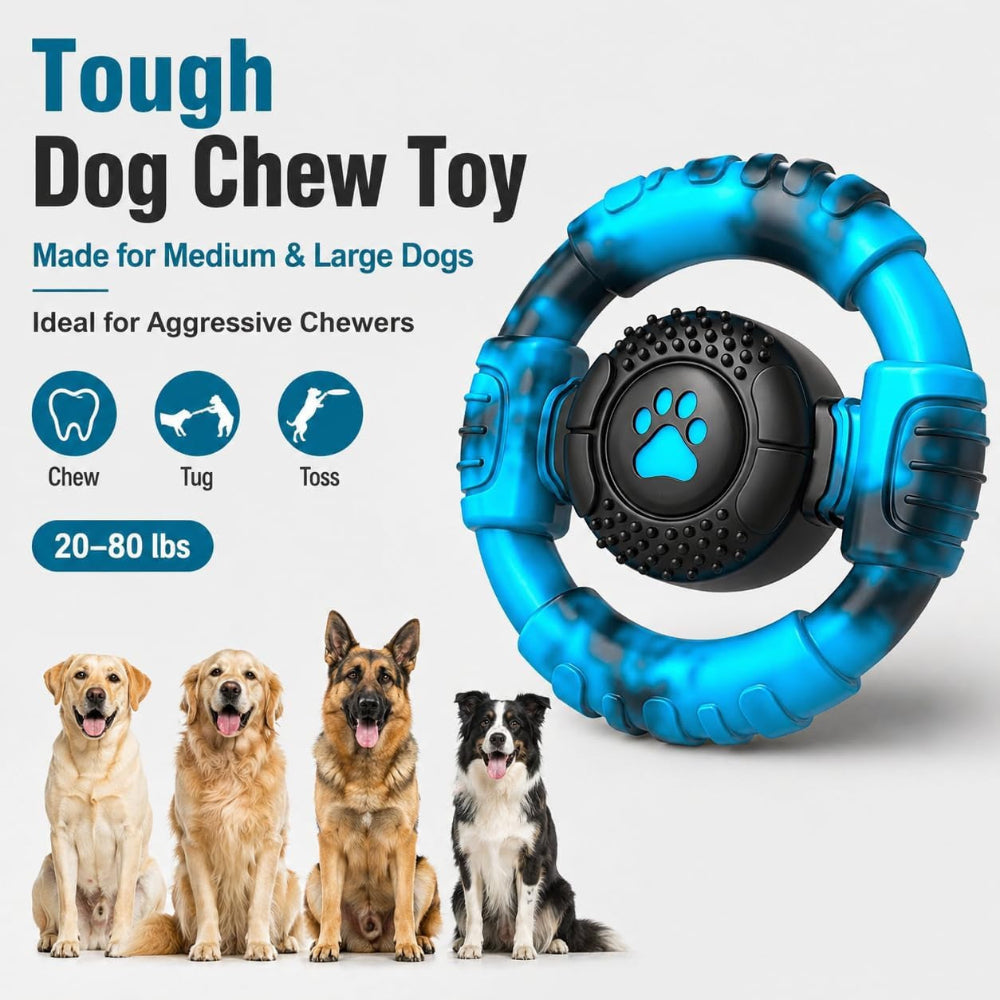 Tough Dog Toys for Aggressive Chewers, Indestructible Dog Toy for Large Dogs, Nylon Chew Toys for Medium Large Breed, Interactive Dog Toys to Keep Them Busy, Dog Birthday