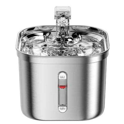 Automatic Cat Water Fountain Stainless Steel Cat Fountain with Filter Visual Water Level Pet Puppy Cats Drinking Water Dispenser