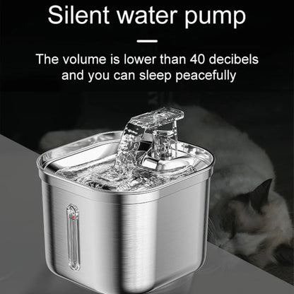 Automatic Cat Water Fountain Stainless Steel Cat Fountain with Filter Visual Water Level Pet Puppy Cats Drinking Water Dispenser