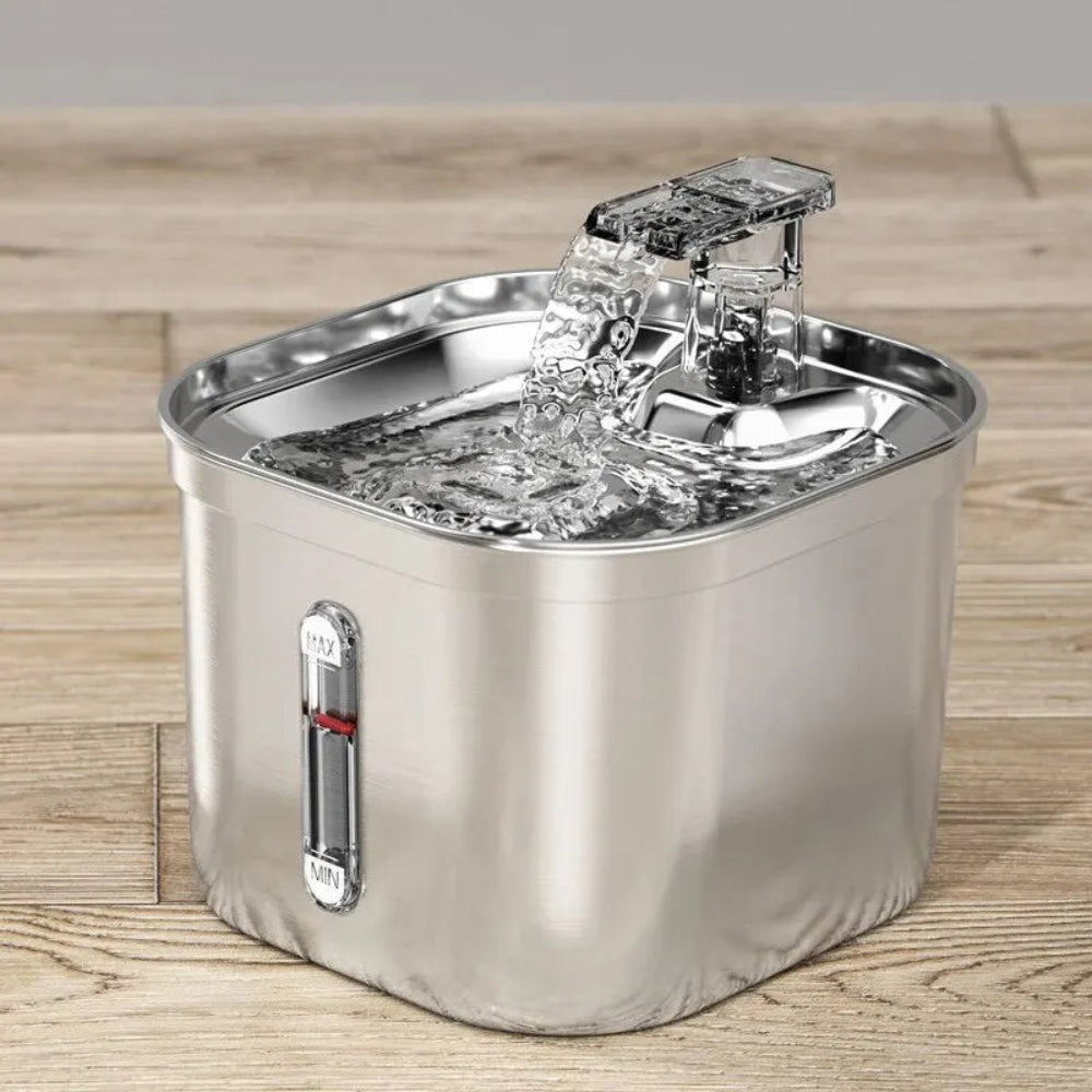 Automatic Cat Water Fountain Stainless Steel Cat Fountain with Filter Visual Water Level Pet Puppy Cats Drinking Water Dispenser