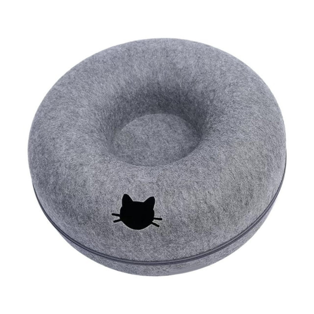 Felt Donut Bed for Cats with Breather Hole