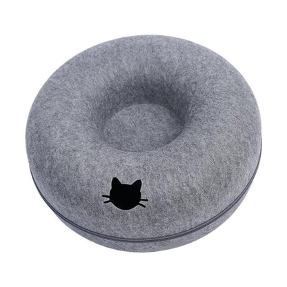 Felt Donut Bed for Cats with Breather Hole