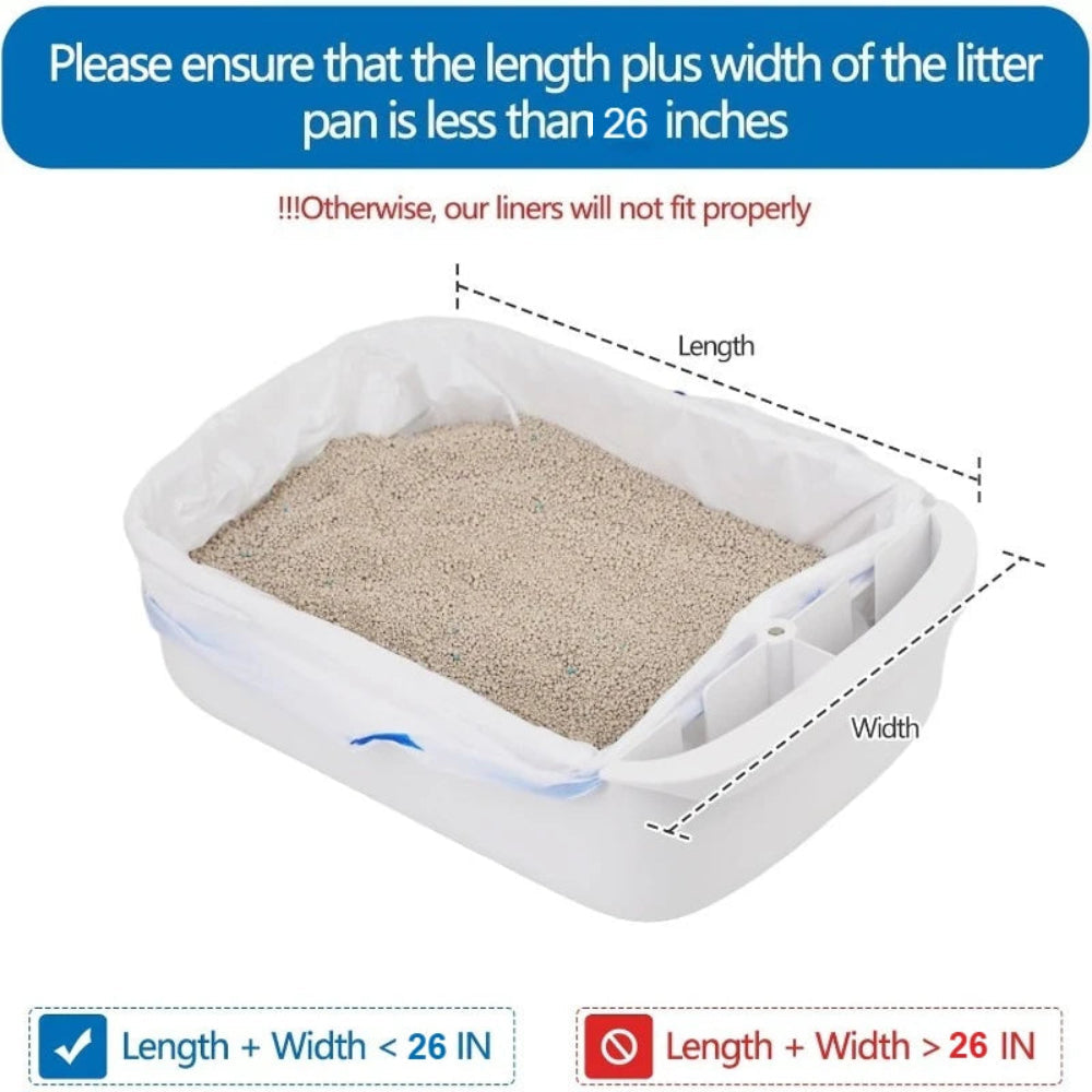 3/5 Rolls Extra Thick Self-Cleaning Cat Litter Box Liners 20 Counts per Roll with Drawstring for Automatic Cat Litter Box Robot
