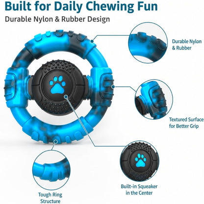 Tough Dog Toys for Aggressive Chewers, Indestructible Dog Toy for Large Dogs, Nylon Chew Toys for Medium Large Breed, Interactive Dog Toys to Keep Them Busy, Dog Birthday
