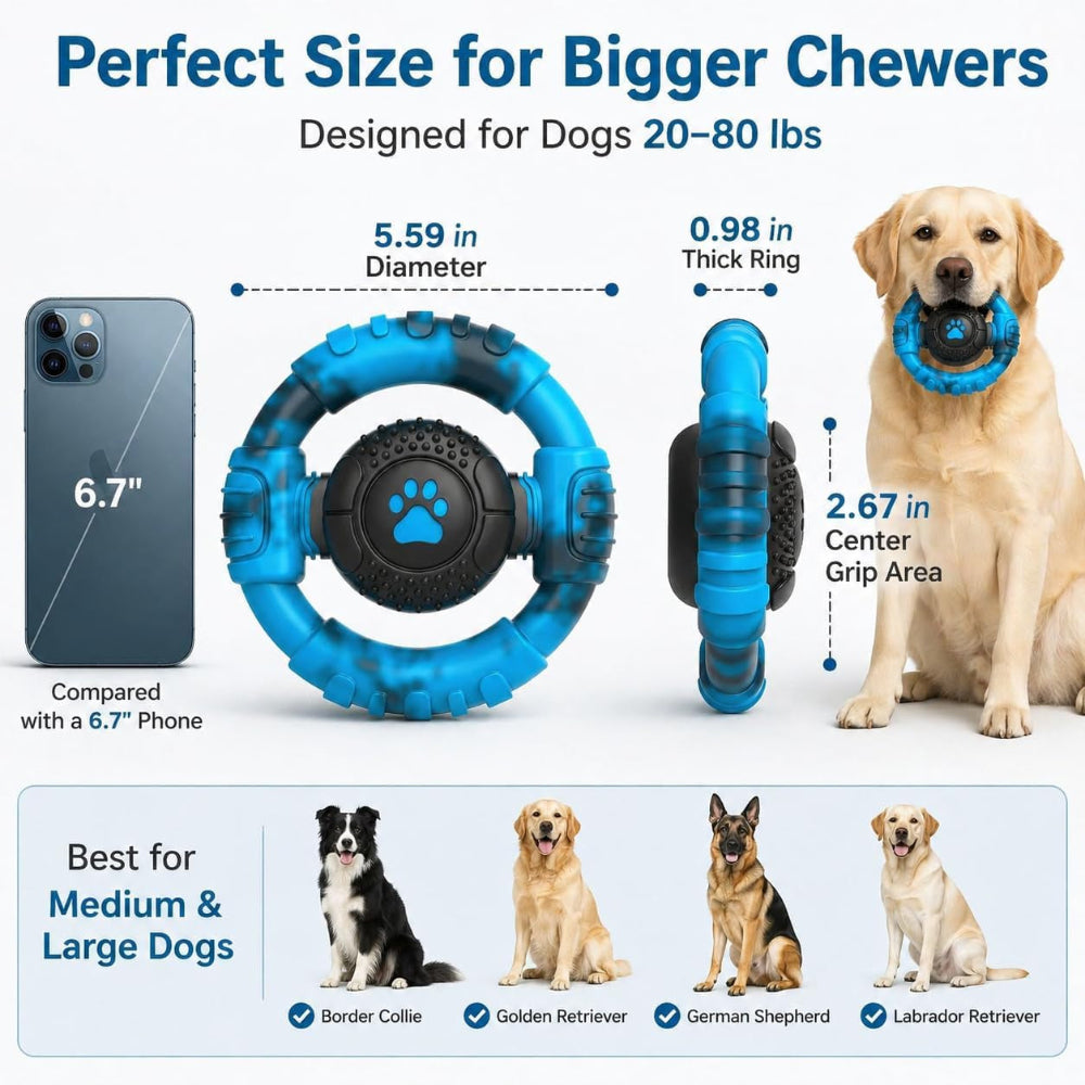Tough Dog Toys for Aggressive Chewers, Indestructible Dog Toy for Large Dogs, Nylon Chew Toys for Medium Large Breed, Interactive Dog Toys to Keep Them Busy, Dog Birthday