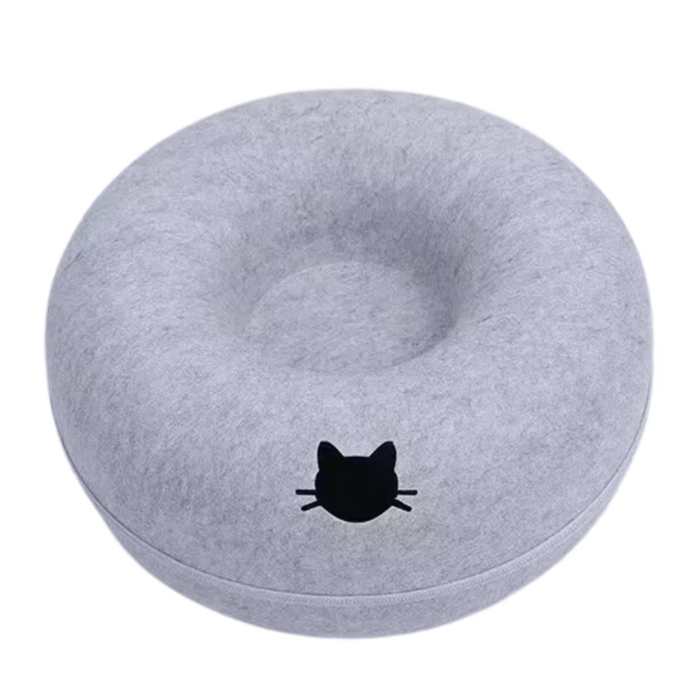 Felt Donut Bed for Cats with Breather Hole