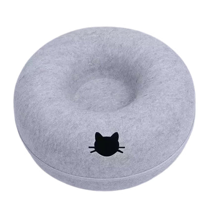 Felt Donut Bed for Cats with Breather Hole