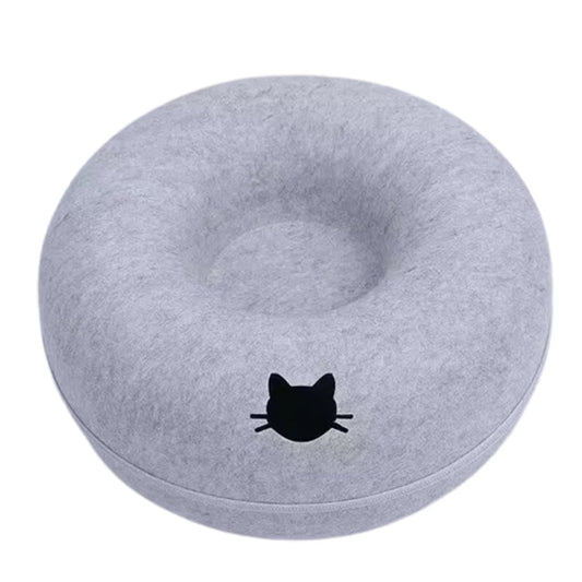Felt Donut Bed for Cats with Breather Hole